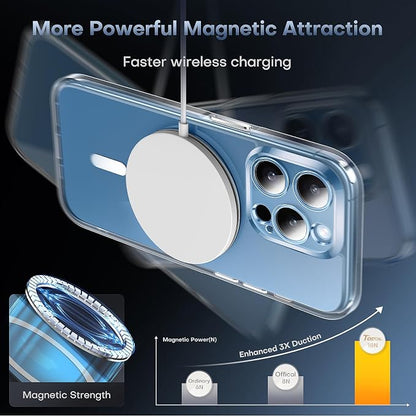 TOCOL Magnetic for iPhone 13 Pro Case Clear, Upgraded Full Camera Protection, Compatible with Magsafe, Drop Protection, Phone Cover for iPhone 13 Pro 6.1 inch (Clear)