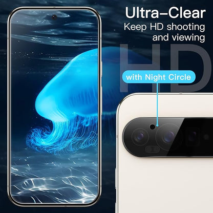 JETech Screen Protector for Google Pixel 9 Pro XL, 2+2 Pack | with Camera Lens Protector, HD Clear Tempered Glass, Anti-Scratch Protection, Easy Installation Tool