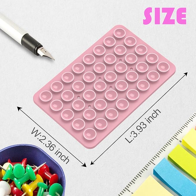 Double Sided Silicone Suction Phone Holder Mount, Silicon Accessory for iPhone and Android, Hands-Free Mirror Shower Phone Holder, TikTok Videos and Selfies (Light Blue+Sand Pink)