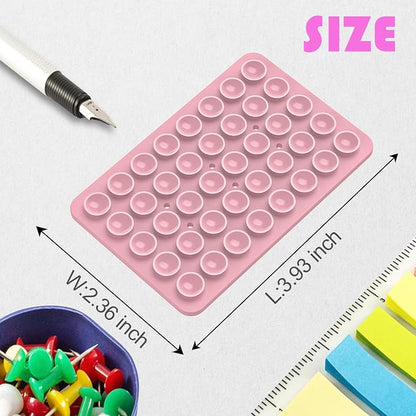 Double Sided Silicone Suction Phone Holder Mount, Silicon Accessory for iPhone and Android, Hands-Free Mirror Shower Phone Holder, TikTok Videos and Selfies (Light Blue+Sand Pink)