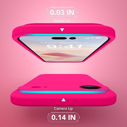 Magnetic for iPhone Air Case, Compatible with MagSafe, [Full Camera Protection][Screen Protector] Silicone Shockproof Protective Phone Case for iPhone 17 Air 6.5", Hot Pink