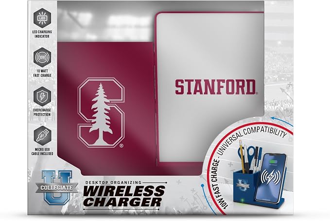 SOAR NCAA Unisex Wireless Charging Stand with Desktop Organizer