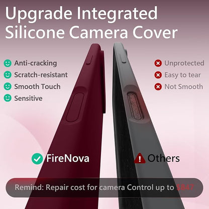 FireNova Magnetic for iPhone Air Case, Compatible with MagSafe, [Integrated Silicone Camera Control Button] [Camera Protection] Microfiber Lining Phone Case for iPhone 17 Air, 6.5", Plum
