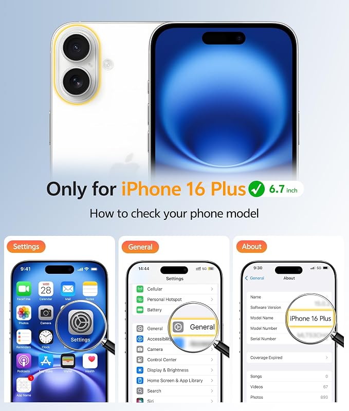 FNTCASE for iPhone 16 Plus Case: [Compatible with Magsafe] [Screen Protector] Anti Yellowing Transparent Clear Magnetic Phone Cover - Military Grade Shockproof Drop Proof Protective Cases - Clear