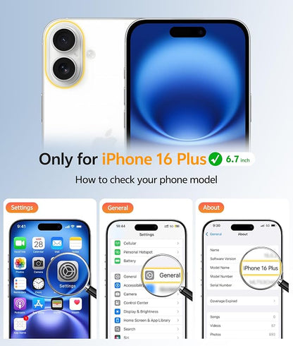 FNTCASE for iPhone 16 Plus Case: [Compatible with Magsafe] [Screen Protector] Anti Yellowing Transparent Clear Magnetic Phone Cover - Military Grade Shockproof Drop Proof Protective Cases - Clear