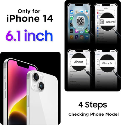 Temdan Compatible with iPhone 14 Case Waterproof, Built-in Screen & Camera Protector IP68 Underwater Full Body 14FT Military Dropproof Shockproof Phone Case 6.1"-Purple/Clear