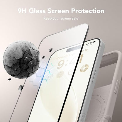 GONEZ Magnetic for iPhone 17 Pro Case, [Compatible with MagSafe] Anti-Scratch Microfiber Lining & Screen Protector, Silicone Camera Control, Shockproof Slim Phone Cover 6.3 inch, Stone