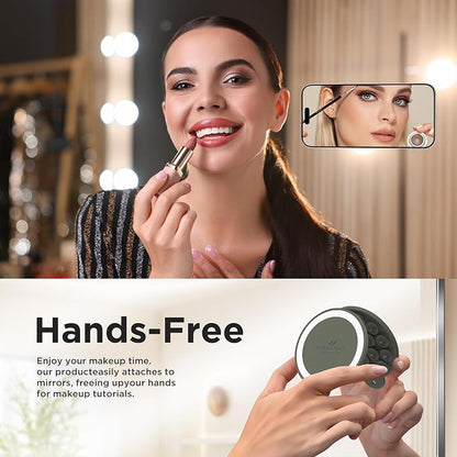 Magnetic Suction Cup Phone Mount, Compatible with MagSafe, Silicone Octo Cup Buddy Sticky Grip Holder for iPhone and Android, Removable Hands-Free Selfie/Video for TikTok, Olive Green