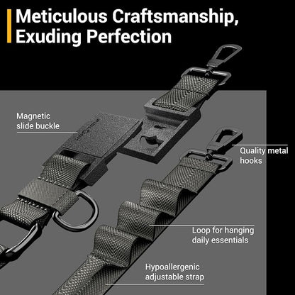 MAGEASY Universal Cell Phone Lanyard - Crossbody Phone Strap for iPhone 17 Pro Max & Most Smartphones, Magnetic Quick-lock System, for Men & Women | Utility (Concrete Gray)