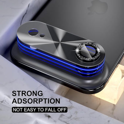 Choiche Compatible for iPhone 17 Air Camera Lens Protector, Bling Camera Cover with 9H Tempered Glass Lens Screen Protector Metal Ring Decoration Accessories 6.5-inch (Light-Black)