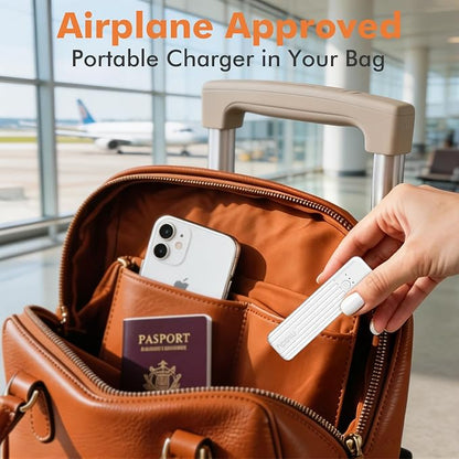 Miady 2-Pack Small Portable Charger Mini Power Bank Lipstick Battery Pack | 5000mAh丨18.5Wh丨Dual USB丨Pocket Size丨Compatible with iPhone Android etc丨Flight-Safe丨Lightweight丨Green+Purple
