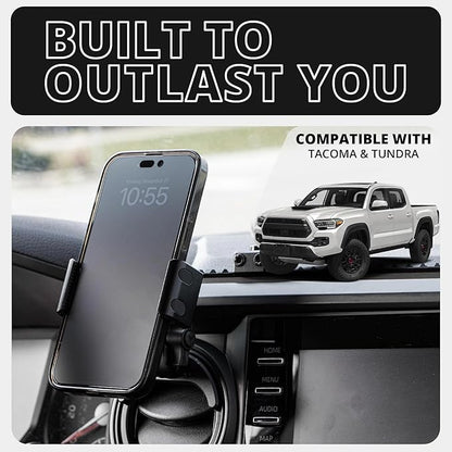 Tackform LINK Vent Phone Mount Compatible with 2016-2023 Toyota Tacoma and 2014-2021 Toyota Tundra | Aluminum | Zero Slip, Anti-Scratch | Universal Holder Compatible with iPhone, Galaxy, More | Yellow
