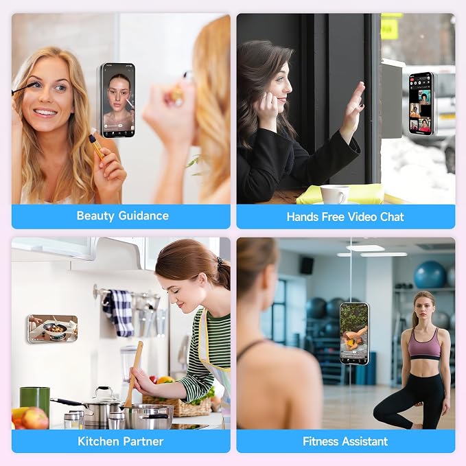 QxbBox Silicone Suction Cup Phone Case Mount Double Sided, Hands-Free Strong Grip Holder for Selfies and Videos,Silicon Sticky Phone Grip with Higher Suction Power for Cell Phone Translucent