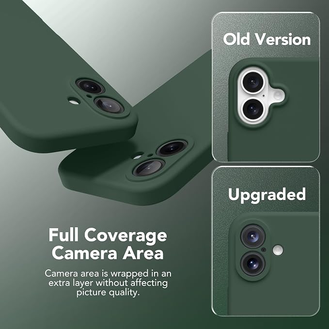 Magnetic for iPhone 16 Plus Case, Compatible with MagSafe, [Full Camera Protection][Screen Protector] Silicone Shockproof Protective Phone Case for iPhone 16 Plus 6.7", Alpine Green