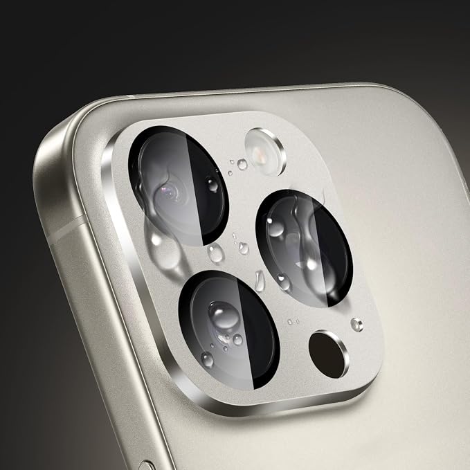 SAHARA Ultra-Strong Camera Lens Protector for iPhone 16 Pro / 16 Pro Max (2-Pack), Scratch-Resistant Tempered Glass, HD Clear, Anti-Fingerprint, Easy Install, Natural Titanium (ZD00163)