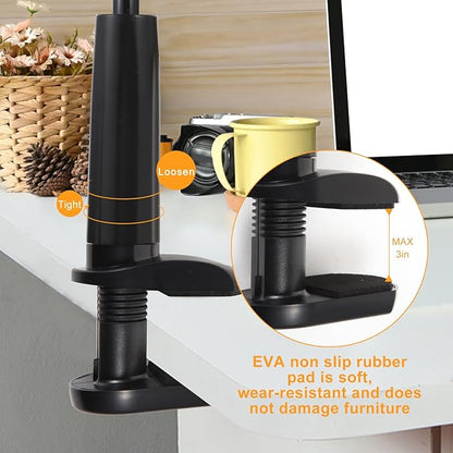 ZUYEE Gooseneck Tablet Mount Holder for Bed 4-10.5" Devices iPad Clamp Stand Kindle Holder Flexible 30 inch Arm Clip for iPhone iPad Air Mini Galaxy Tabs Kindle Fire Switch Cell Phone Black
