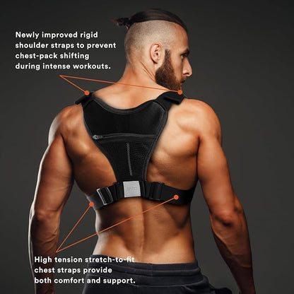 Fitdom Tactical Inspired Lightweight Running Chest Pack For Men With Built-In Phone Holder. A Sports Utility Rig Vest Made For Workouts And Outdoor