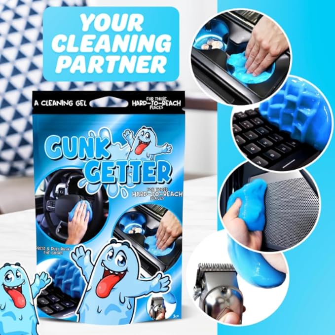 Cleaning Gel for Those Hard to Reach Places, Automotive Cup Holder Electronic Keyboard Office, Slime Gel Cleaner Dust Crumb Removal, 6 Pack