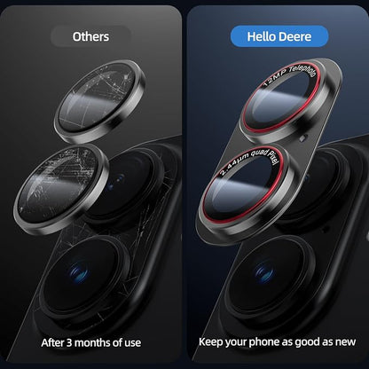 9H High-alumina Tempered Glass Camera Lens Protector for iPhone 17, Military-Grade Shatterproof with Strong Adsorption, Full Coverage Case-Friendly Cover (Black Titanium, iPhone17-2 Pack)