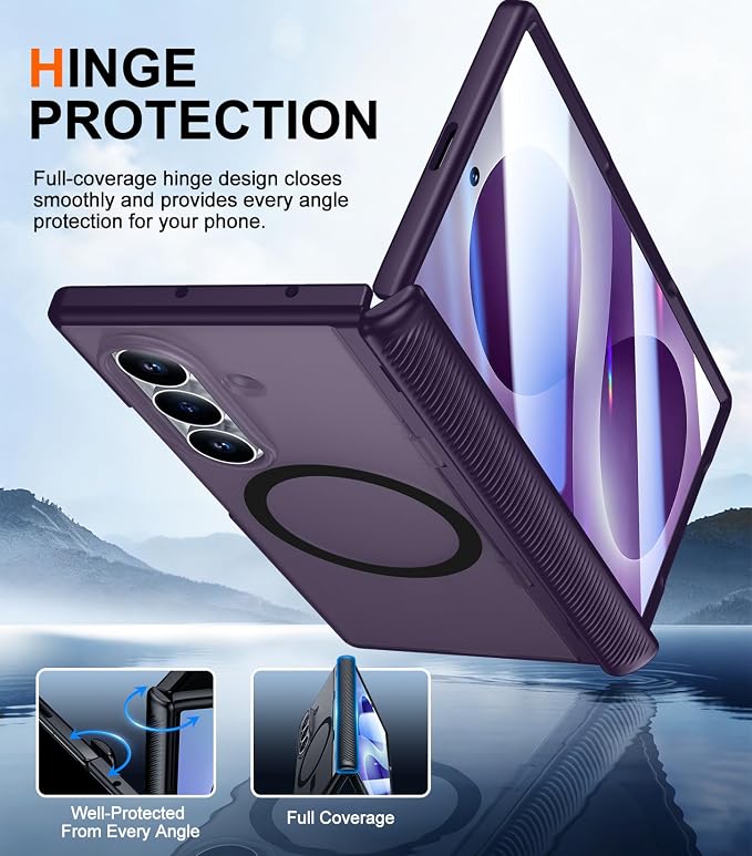 SPIDERCASE Magnetic for Samsung Galaxy Z Fold 8 Ultra Case, Purple | Built-in [Screen Protector] [Stable Kickstand] [Hinge Protection] [Compatible with Magsafe] Military Grade Protective Cover