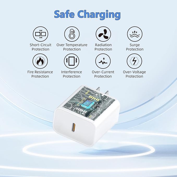 10FT for iPhone 17 16 15 Charger Fast Charging, Long USB C to C Charger Cord with 20W Type C Phone Fast Charging Block for iPhone 17/17 Air/17 Pro max/17 Plus/16e/16 Pro/15 Pro/15 Pro max,iPad, 1Pack