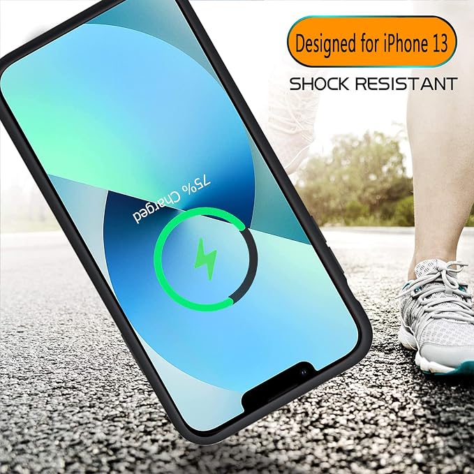 Battery Case for iPhone 13, Full Encircle 10000mAh High Capacity Rechargeable Portable Charger Case Extended Battery Pack Compatible with iPhone 13 (6.1 inch) Wireless Charging Case with Carplay-Black