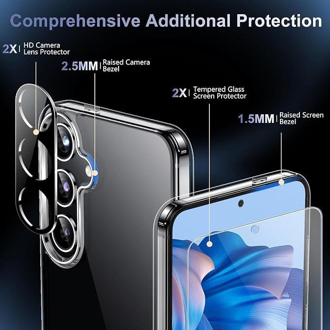Red2Fire for Samsung Galaxy S24 Case Clear, [Non-Yellowing] [Slim Thin] [Military Grade Drop Protection] Lightweight Shockproof Protection Phone Case for S24 Case 6.2 inch, Clear