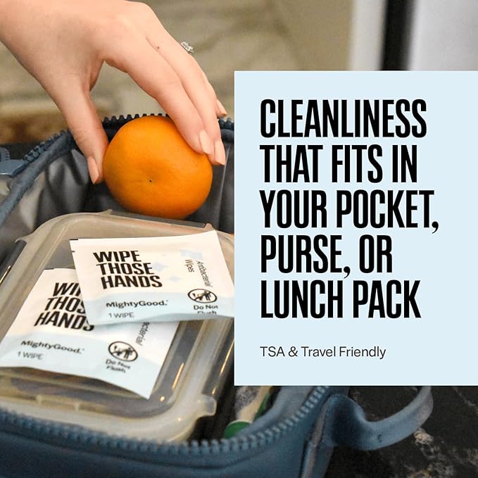Wipe Those Hands On-The-Go Sanitizing Wipes - 4 Packs of 30 Individually Wrapped Wipes, 120 Total - Alcohol & Fragrance-Free - Kills Germs Fast - Travel Friendly