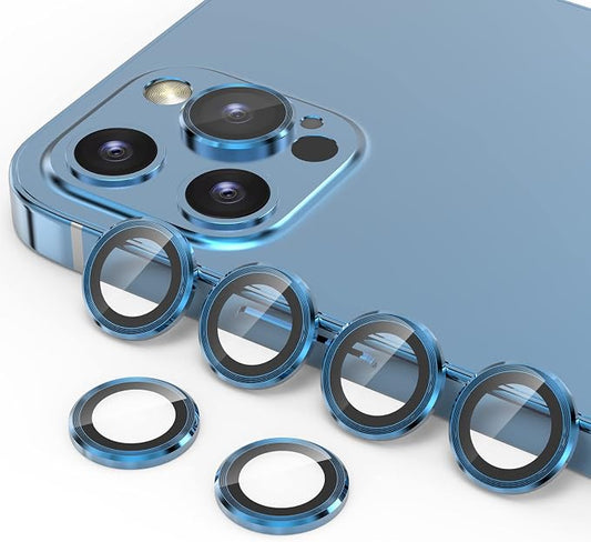 YWXTW [2 Pack Camera Lens Protector Compatible with iPhone 12 Pro Max 6.7 inch, [Installation Tray] Aluminum Alloy Tempered Glass Camera Circle Cover
