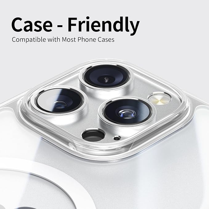 Camera Lens Protector Bumper for iPhone 16 Pro Max/iPhone 16 Pro,No Glass convex design, Silver