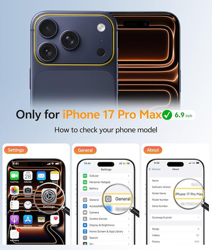 FNTCASE for iPhone 17 Pro Max Case: [Compatible with Magsafe] Translucent Matte Cases with [Full Camera Protection] [Screen Protector] Military Grade Shockproof Protective Phone Cover - Black Circle