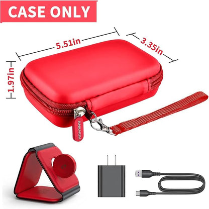 ANKHOH Travel Case for UCOMX for Nano/for Iseyyox/for LISEN/for RTOPS 3 in 1 Wireless Charger, Foldable Magnetic Charging Station Storage Holder Bag for Fast Charge Pad Cable and Adapter, Red-Box Only