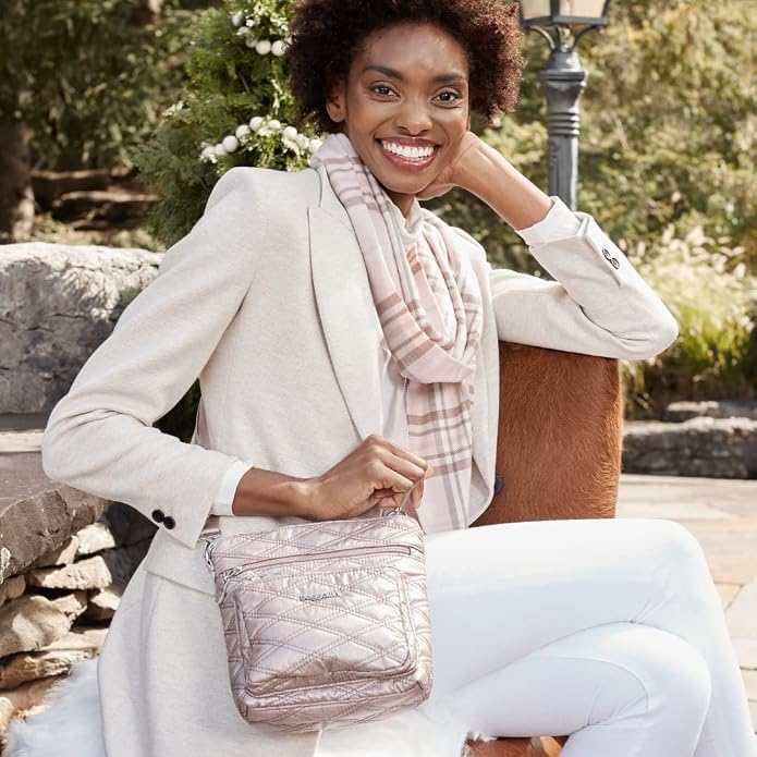 Baggallini Modern Pocket Crossbody Bag for Women, 8.5"x8.5" Handbag Purse with RFID, Lightweight Water-Resistant
