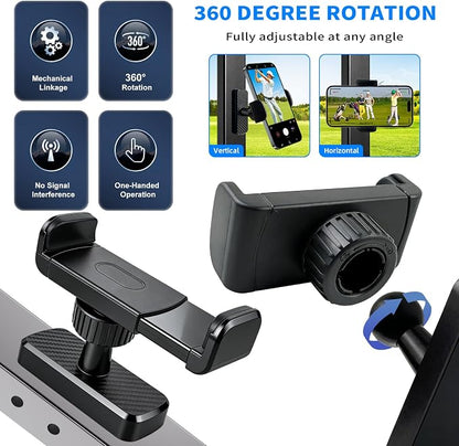 Magnetic Phone Holder for Gym- 360° Adjustable Strong Magnet Phone Mount for Video Recording, Compatible with iPhone, Android, All Smartphones, Gym Accessories for Men& Women