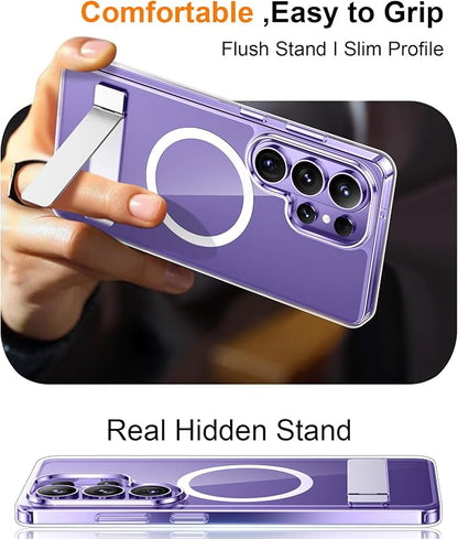 Magnetic for Samsung Galaxy S26 Ultra Case, [Innovate Stand][Military Grade Drop Protection][Non Slip][Non-Yellowing] Shockproof Phone Case for Galaxy S26 Ultra 2026 -Clear
