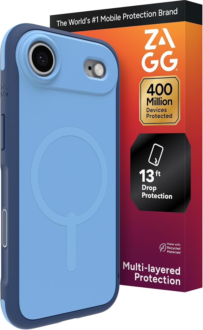 ZAGG Sedona Snap Case for iPhone Air - Blue Royal Ember, Drop Protection (13ft/4m), Graphene-Reinforced Multi-Layer Protection, MagSafe Phone Case with Impact-Absorbing Bumpers, Slim & Lightweight