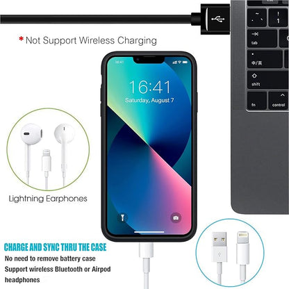 Battery Case for iPhone 13, 7000mAh Ultra-Slim Portable Charger Case Rechargeable Battery Pack Charging Case Compatible with iPhone 13 (6.1 inch)-Black