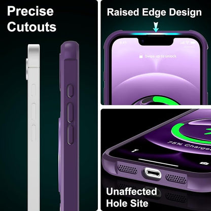 360° Magnetic Swivel Ring for iPhone 16E & 17E Case, Built-in Metal Stand and Ring Holder, Magsafe Compatible, Military Grade Protection, Shockproof - Purple