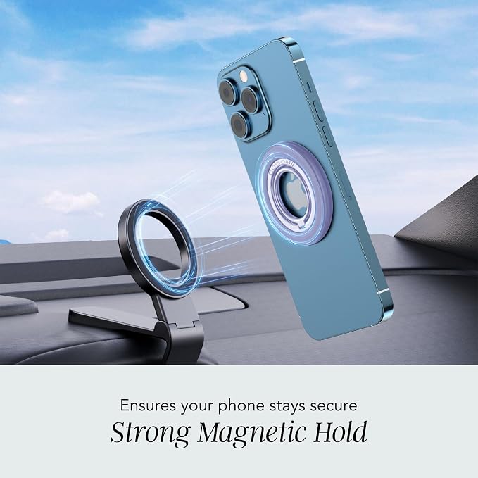 COCOMII Magnetic Phone Ring Holder for MagSafe, 360° Rotation Finger Grip Stand, Matte Lilac