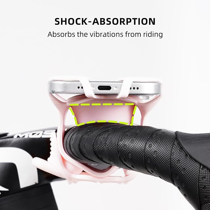 Bike Phone Mount for Handlebar – Scratch-Free Silicone Holder with Anti-Slip Grip, Universal Cycling Phone Stand Compatible with iPhone/Samsung (4.0"-7.2"),Horizontal & Vertical Installation