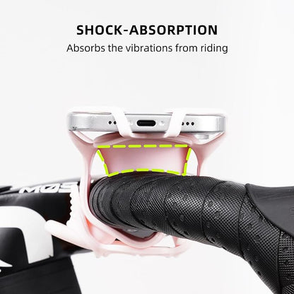 Bike Phone Mount for Handlebar – Scratch-Free Silicone Holder with Anti-Slip Grip, Universal Cycling Phone Stand Compatible with iPhone/Samsung (4.0"-7.2"),Horizontal & Vertical Installation