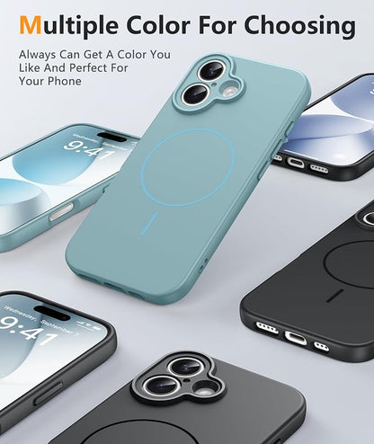 FNTCASE for iPhone 17 Case: [Compatible with Magsafe] Integrated Silicone Phone Cases with [Full Camera Protection] [Screen Protector] Military Grade Shockproof Protective Cover