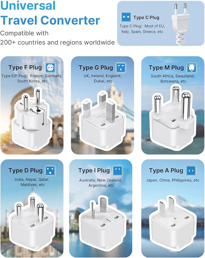 VINTAR 600W Pure Sine Wave 220V to 110V Voltage Converter US to Europe, Universal Travel Adapter with EU/UK/AU/JP/SA/India Plug, Step Down Power Transformer for CPAP Hair Straightener Curling Iron
