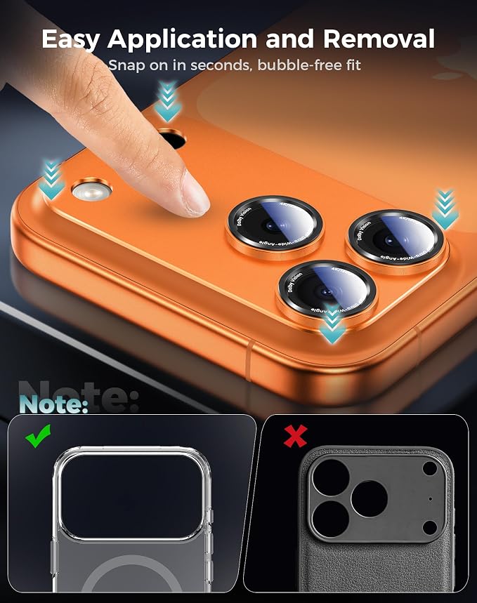 Goton Compatible for iPhone 17 Pro Camera Lens Protector, 1-Pack Aluminum Alloy Metal Cover with HD Tempered Glass, Pro Camera Style, Shatter-Resistant, Scratch-Proof, Case Friendly