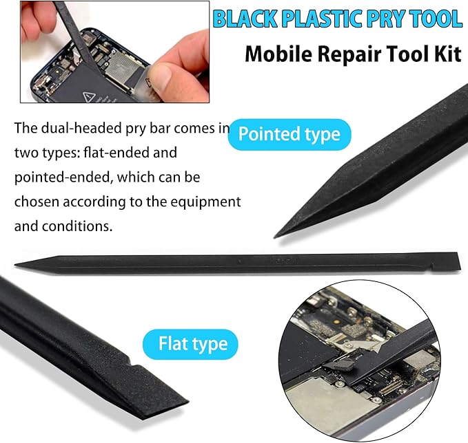 Spudger Pry Tool Kit 14 Piece Opening Tool, Plastic & Metal Spudger Tool Kit, Ultra-Thin Prying & Open Tool for Phone, Laptop, Pad, Cell Phone, Tablet, Computer, Electronics Repair