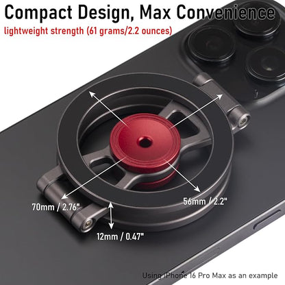 Magnetic Phone Stand & Fidget Spinner Combo– Hands-Free Holder for iPhone 12-17/MagSafe Cases – Dual Magnetic Rings, Strong Adhesion, Stress Relief Accessory for Home/Office/Travel/Gym