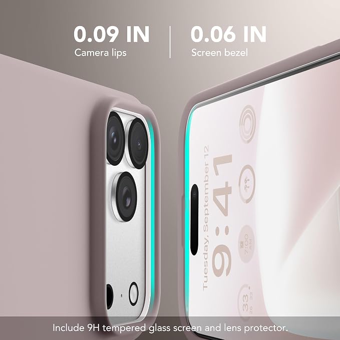 GONEZ Magnetic for iPhone 17 Pro Case, Compatible with MagSafe, [Screen Protector + Camera Lens Protector], Liquid Silicone Anti-Scratch Shockproof Protective Phone Case 6.3 inch, Light Taro
