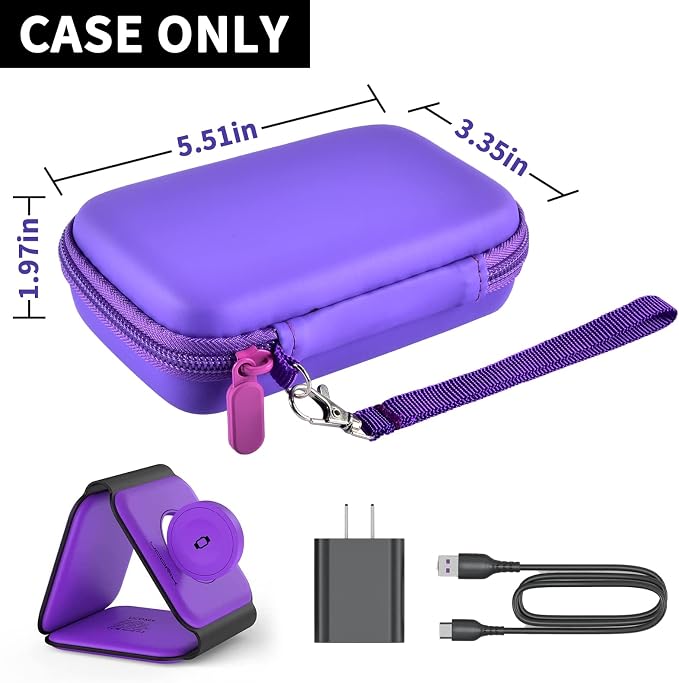 Travel Case for UCOMX for Nano/for Iseyyox/for LISEN/for RTOPS 3 in 1 Wireless Charger, Foldable Magnetic Charging Station Storage Holder Bag for Fast Charge Pad Cable and Adapter(2 Packs)