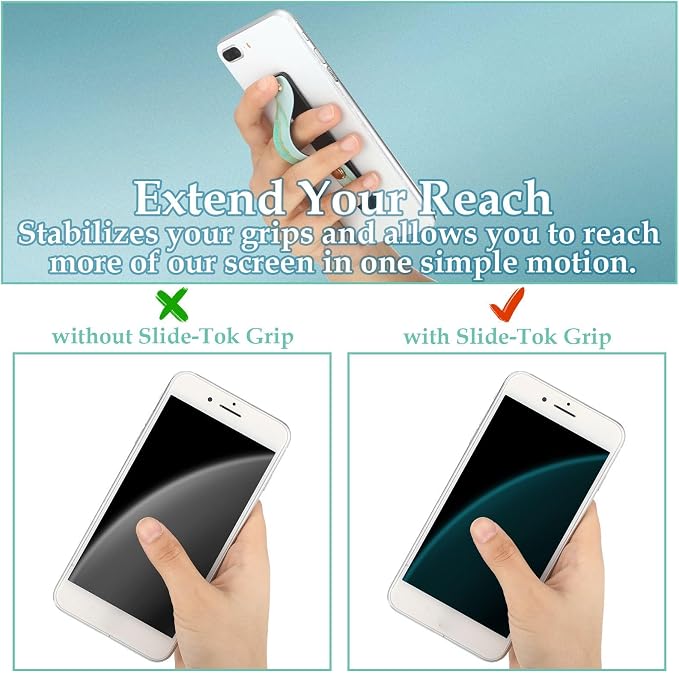 Weewooday 6 Pieces Phone Grip Holder Cell Phone Grip Strap Telescopic Finger Strap Stand Universal Finger Kickstand for Most Smartphones(Bright Marble)