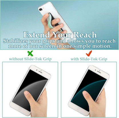 Weewooday 6 Pieces Phone Grip Holder Cell Phone Grip Strap Telescopic Finger Strap Stand Universal Finger Kickstand for Most Smartphones(Bright Marble)